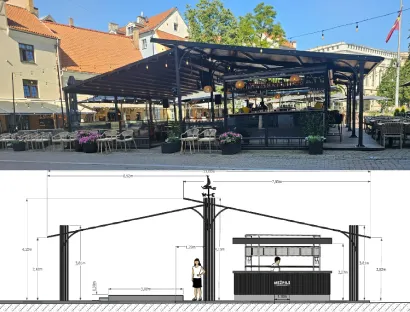 Restorāna terase Līvu laukumā
